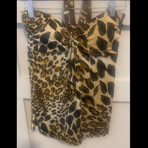 Cache Leopard Print Halter Top | Y2K Clubwear | Small - Picture 3 of 10